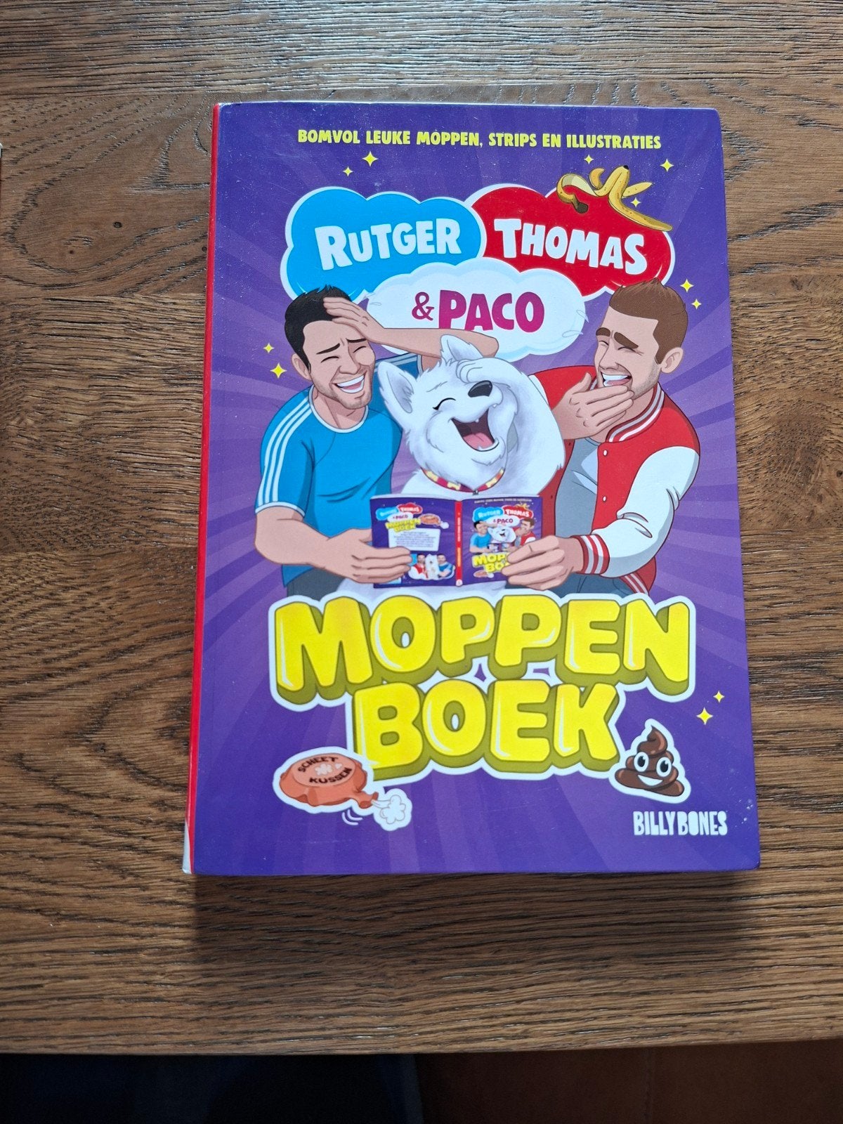 Rutger, Thomas & Paco Moppenboek - Bomvol Leuke Moppen, Boeken, Ophalen of Verzenden, Zo goed als nieuw, Rutger, Thomas & Paco