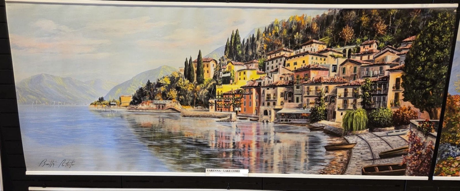 Schilderij Roberto Butta - Varenna, Comomeer, Ophalen of Verzenden