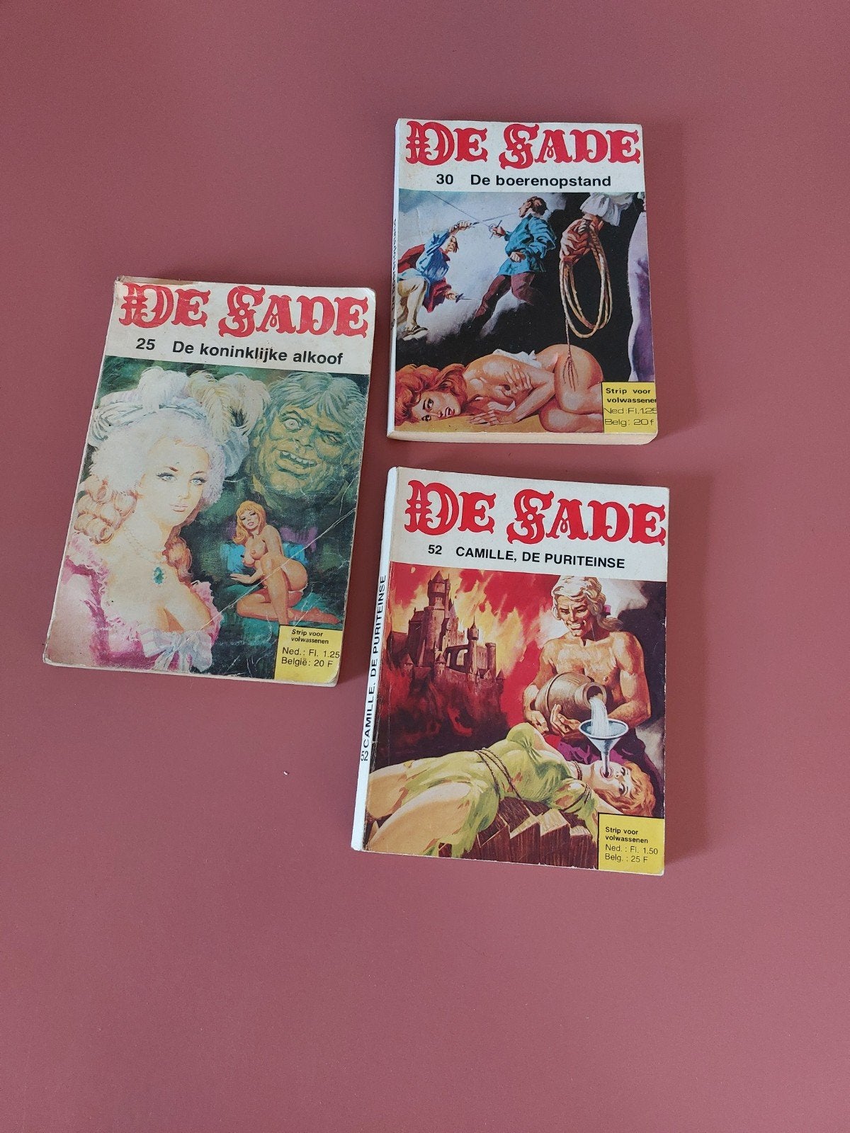 De Sade, strip voor volwassenen. 70er jaren., Boeken, Stripboeken, Meerdere stripboeken, Ophalen of Verzenden, Gelezen