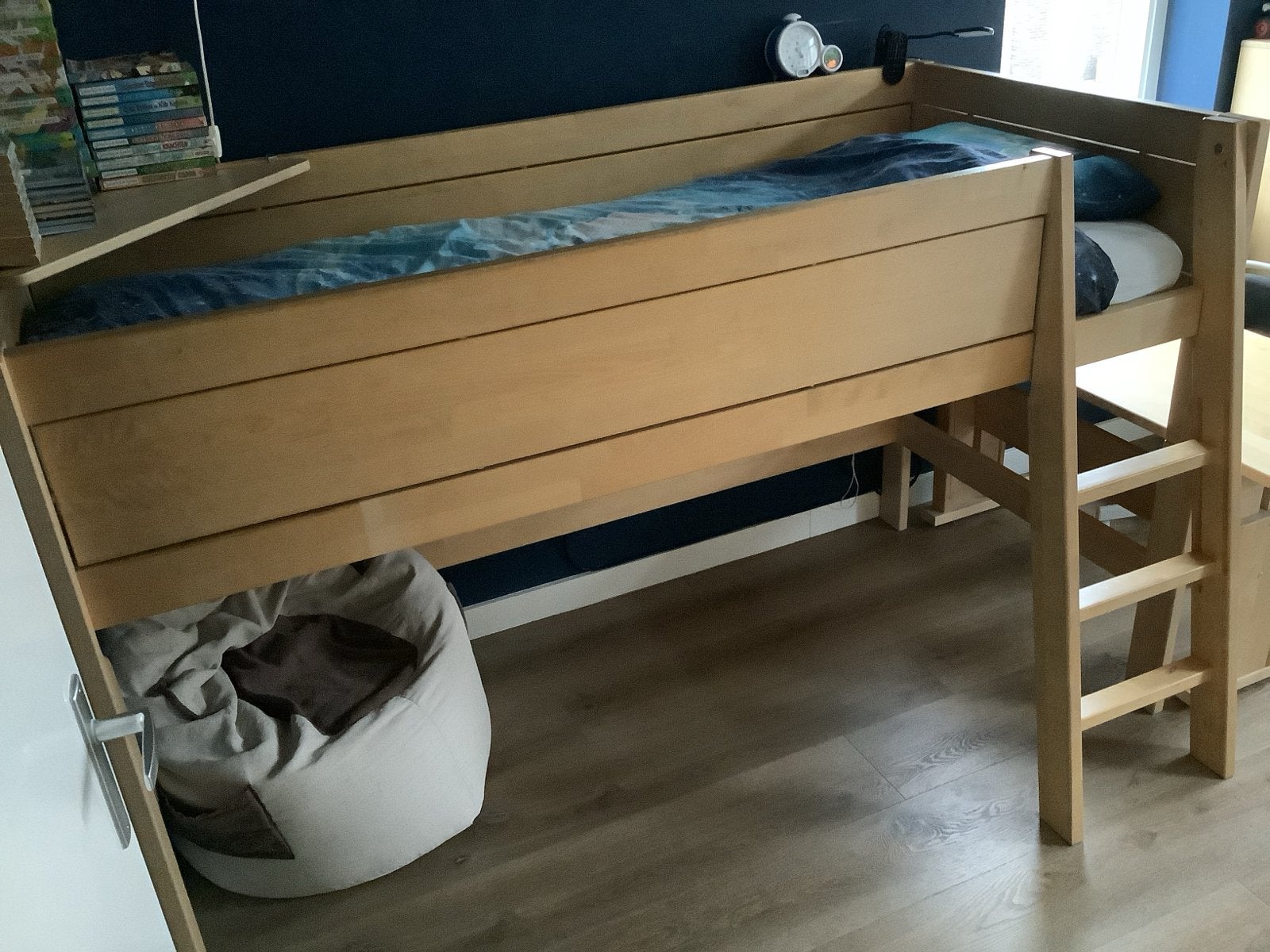 Lifetime halfhoogslaper met matras limited kleur 05 berken, Ophalen, 90 cm, Eenpersoons, Minder dan 160 cm
