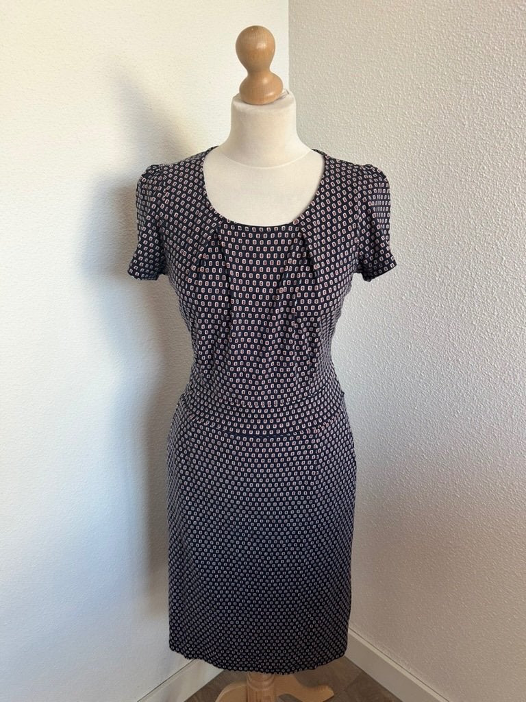 King Louie maat L retro geblokte mona jurk 3006, Blauw, Maat 42/44 (L), Ophalen of Verzenden, Zo goed als nieuw