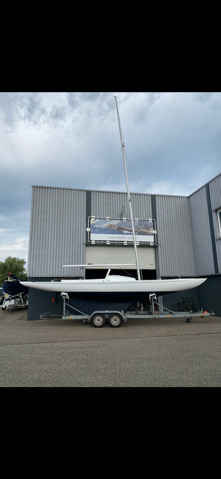 Boottrailer zeilboot geremd tandemasser, Watersport en Boten, Boottrailers, Ophalen, 1500 tot 3000 kg, 9 meter of meer, Zo goed als nieuw