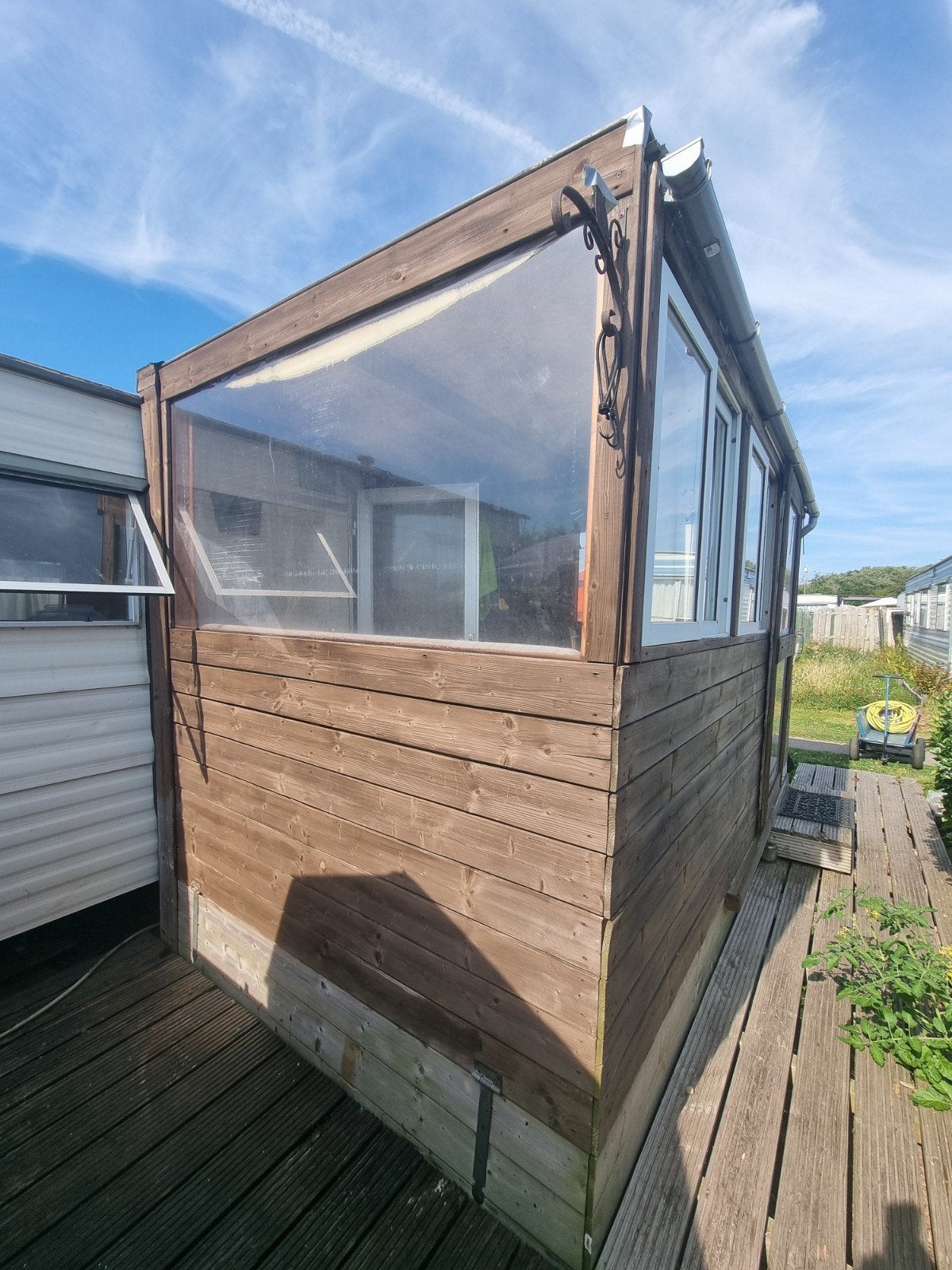 Mooie houten veranda / voortent / overkapping (400 x 210 cm), Ophalen, Veranda