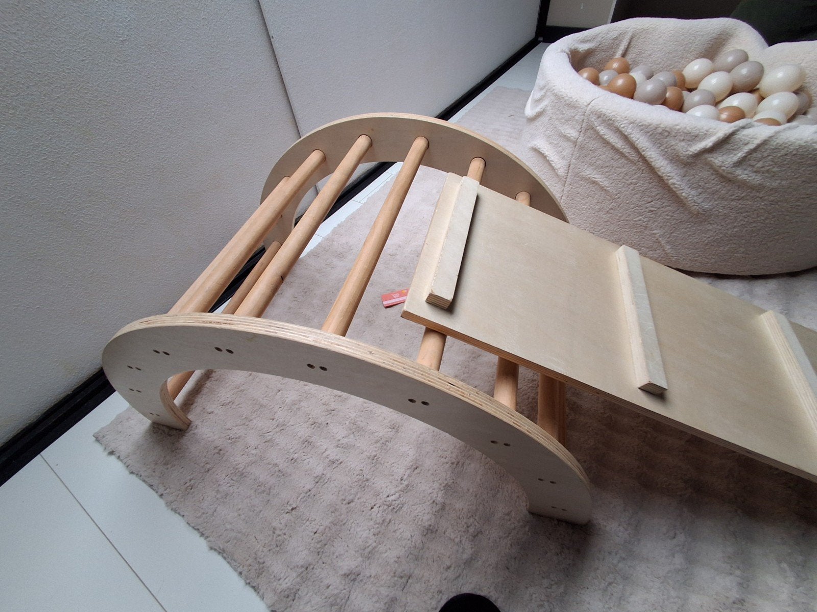 Houten Klimboog met Glijbaan/Klimplank voor Kinderen, Ophalen, Zo goed als nieuw, Glijbaan, Aanbouwonderdeel