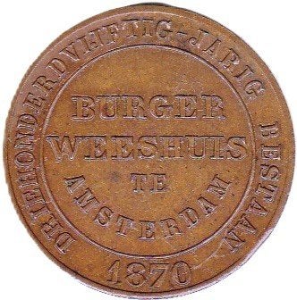 DRIEHONDERD VIJFTIG JARIG BESTAAN AMSTERDAM J.P. CROMMELIN, Postzegels en Munten, Penningen en Medailles, Ophalen of Verzenden