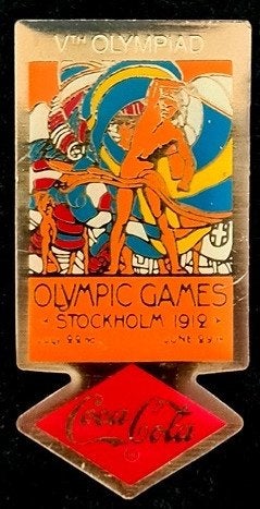Coca-Cola V the Olympic Games Stockholm 1912 pin- epoxy, Verzamelen, Speldjes, Pins en Buttons, Verzenden, Nieuw, Merk, Speldje of Pin