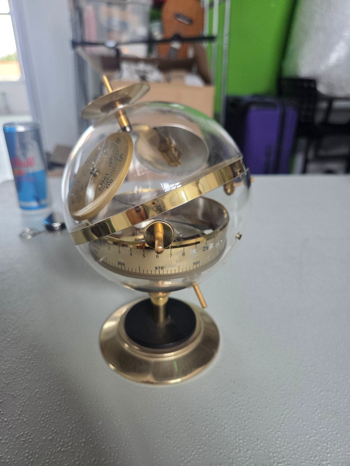 Vintage Weerstation Barometer Hygrometer Thermometer, Ophalen of Verzenden, Gebruikt, Weerstation