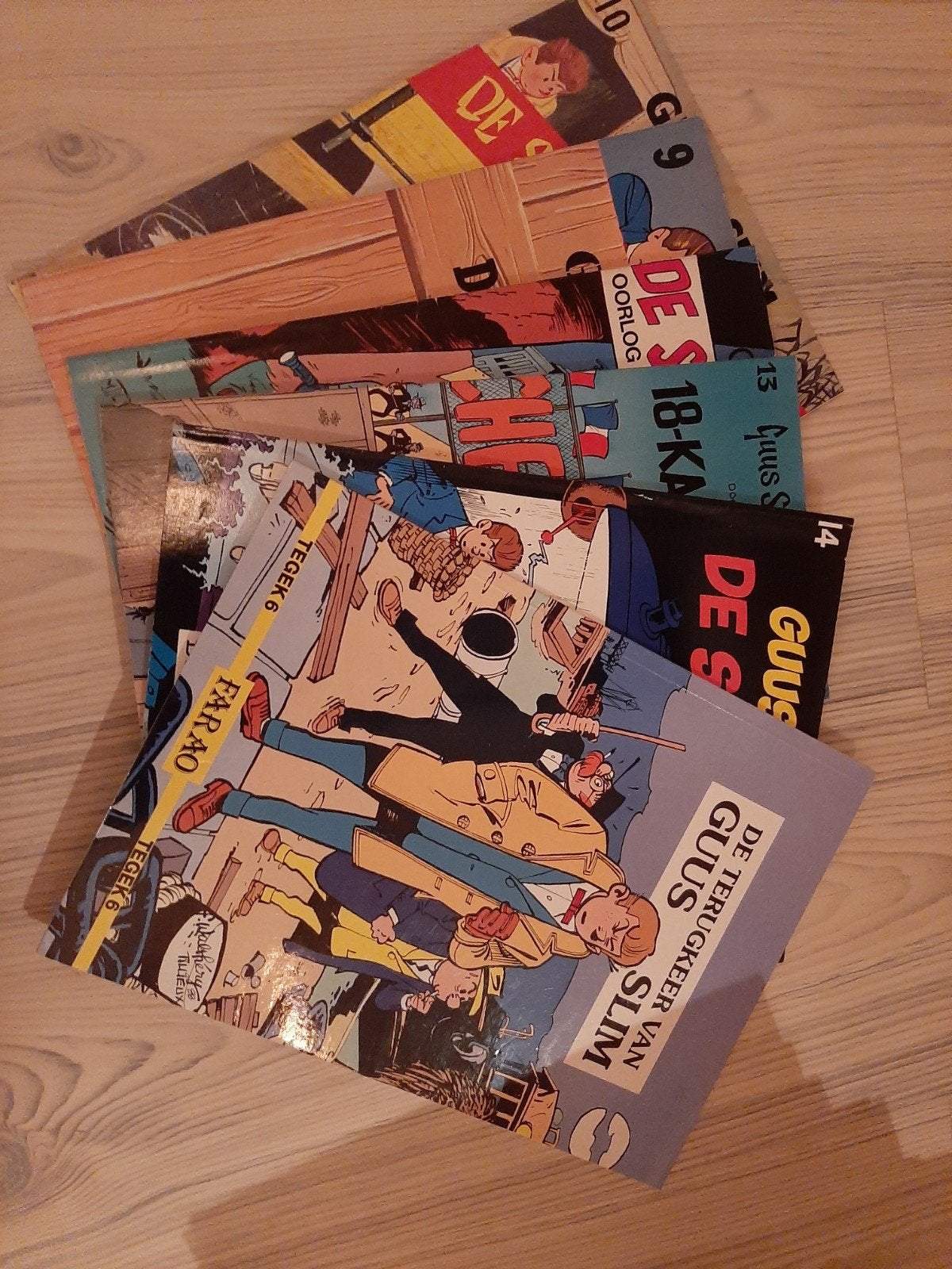 Guus Slim stripboeken - 6 delen, Boeken, Meerdere stripboeken, Ophalen of Verzenden, Gelezen, M. Tillieux