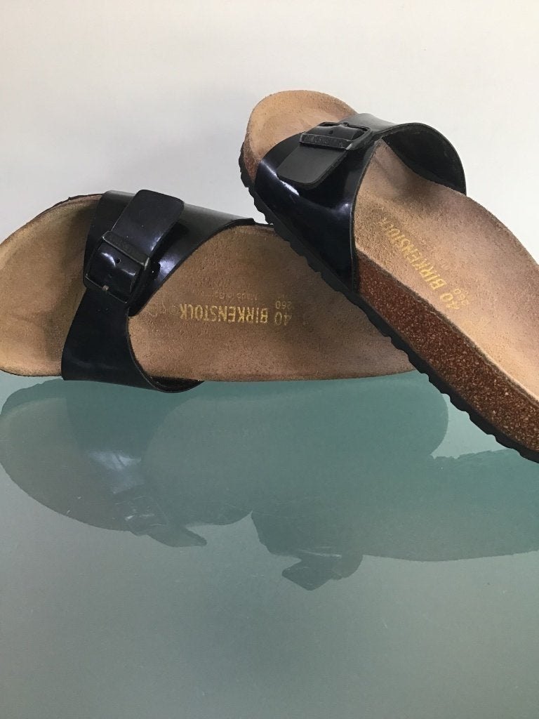 Birkenstock Madrid 40 | zwart | slippers | Gratis verzenden, Slippers, Verzenden, Zwart, Zo goed als nieuw