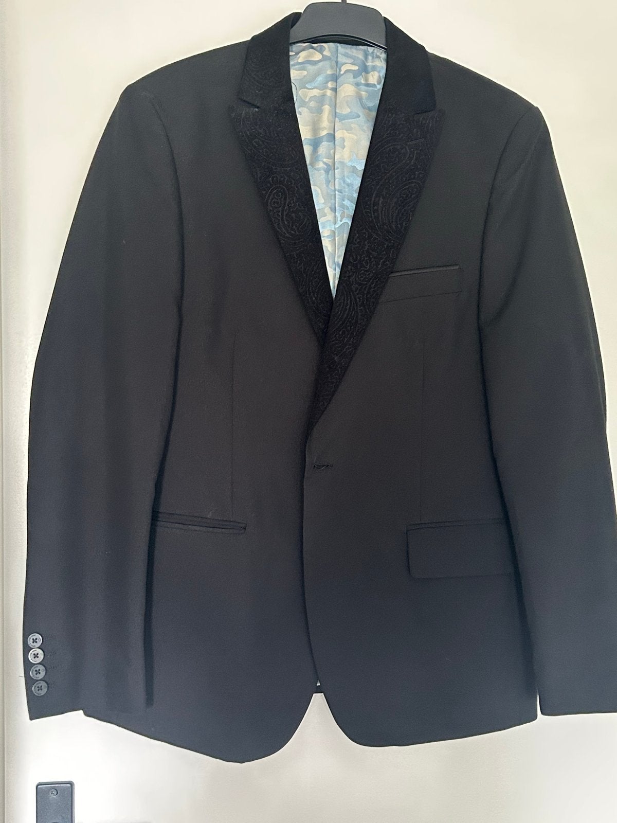 SOHO Collection Zwart Colber met Paisley Revers Maat 52, Ophalen of Verzenden, Zo goed als nieuw, Maat 52/54 (L), Zwart