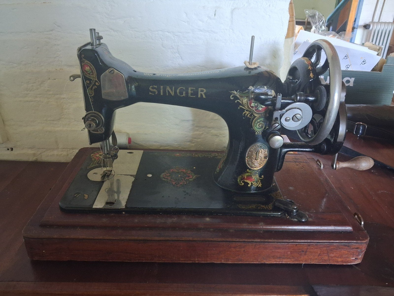 Antieke Singer Naaimachine - Model F9262355, Ophalen