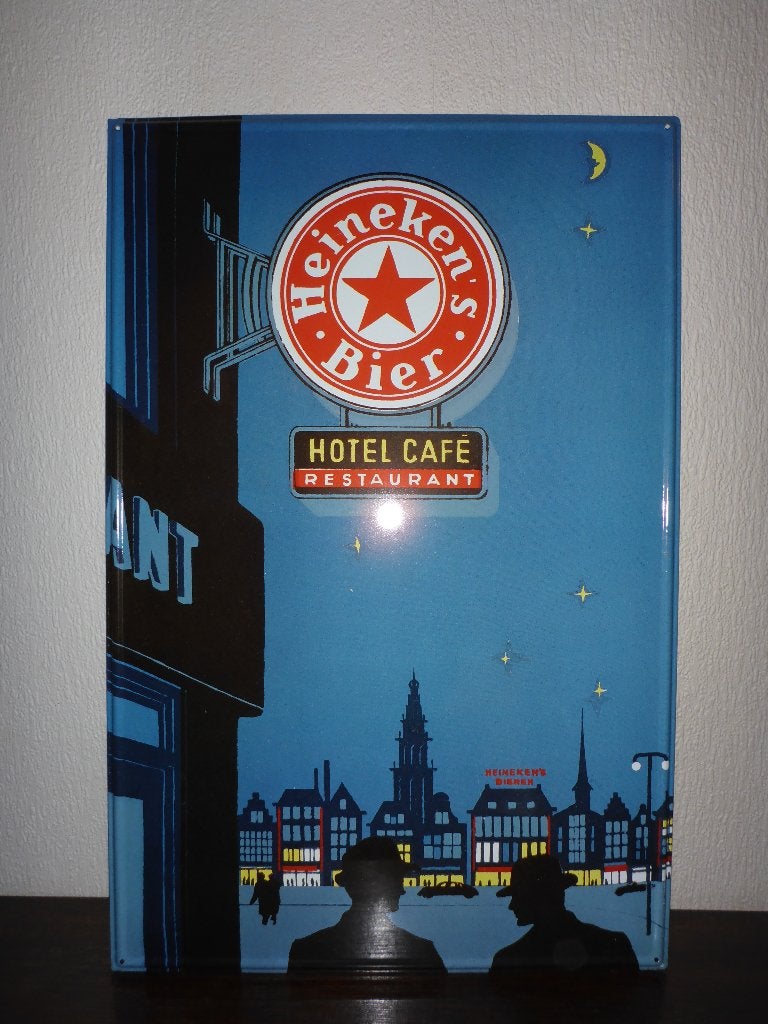 Grote metalen Heineken reclame plaat!, Ophalen of Verzenden, Zo goed als nieuw, Reclamebord, Plaat of Schild, Heineken