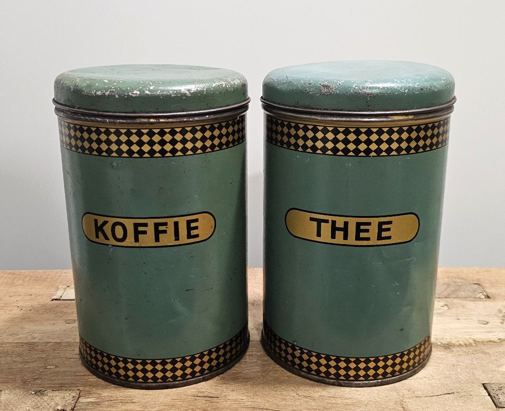 2 OUDE VINTAGE VOORRAADBUSSEN, Ophalen of Verzenden, Voorraadpot, Metaal, Overige merken