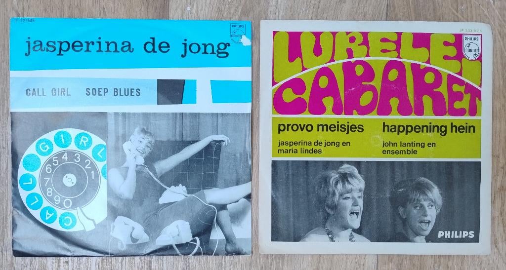 2x Singletjes 45 toeren JASPERINA DE JONG, 7 inch, Single, Ophalen of Verzenden, Zo goed als nieuw