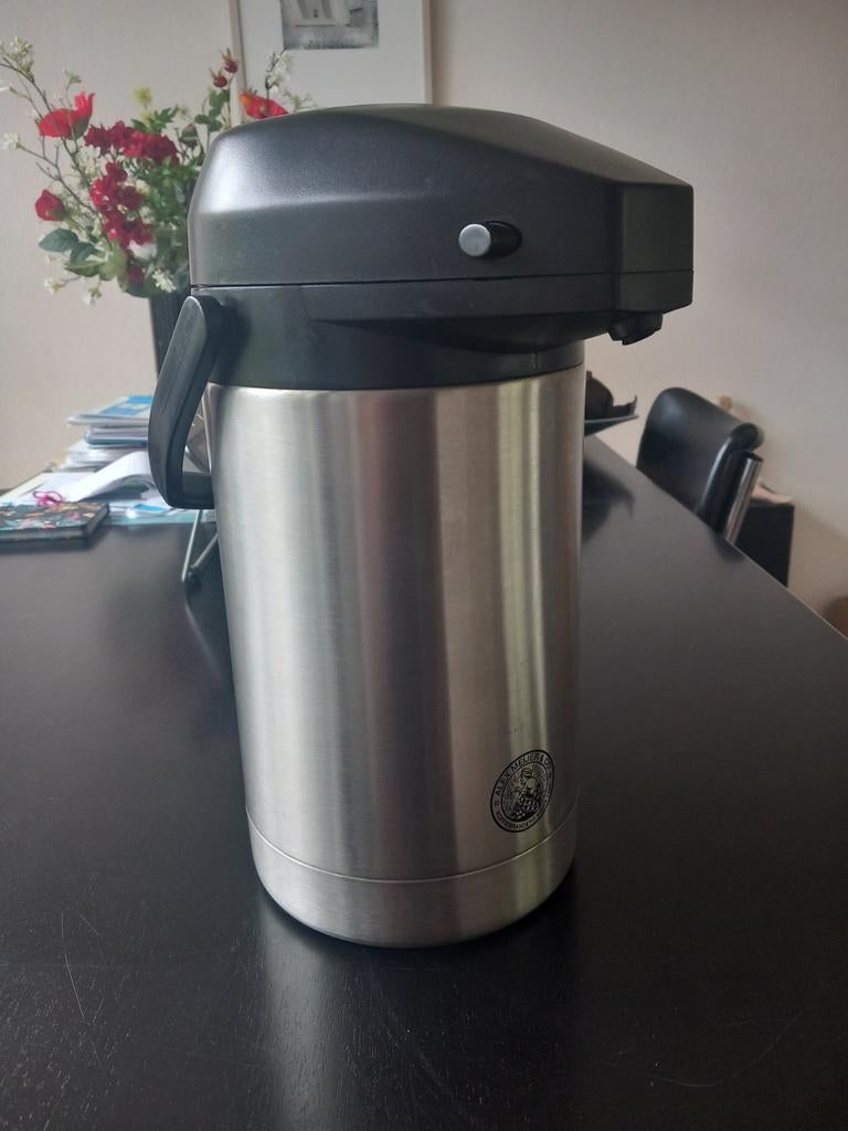 Alex Meijer & Co Koffiebrander thermoskan, Gebruikt, Zilver, Metaal, Overige merken