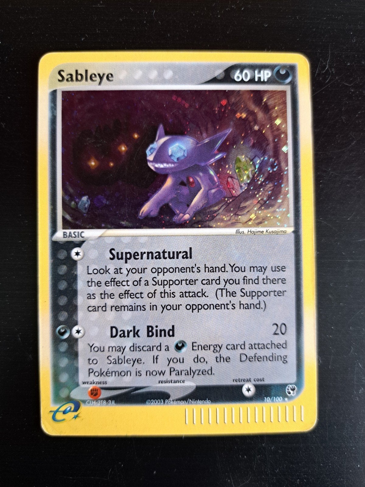 Pokémon Kaart Sableye 10/100 EX Sandstorm, Ophalen of Verzenden, Zo goed als nieuw, Losse kaart