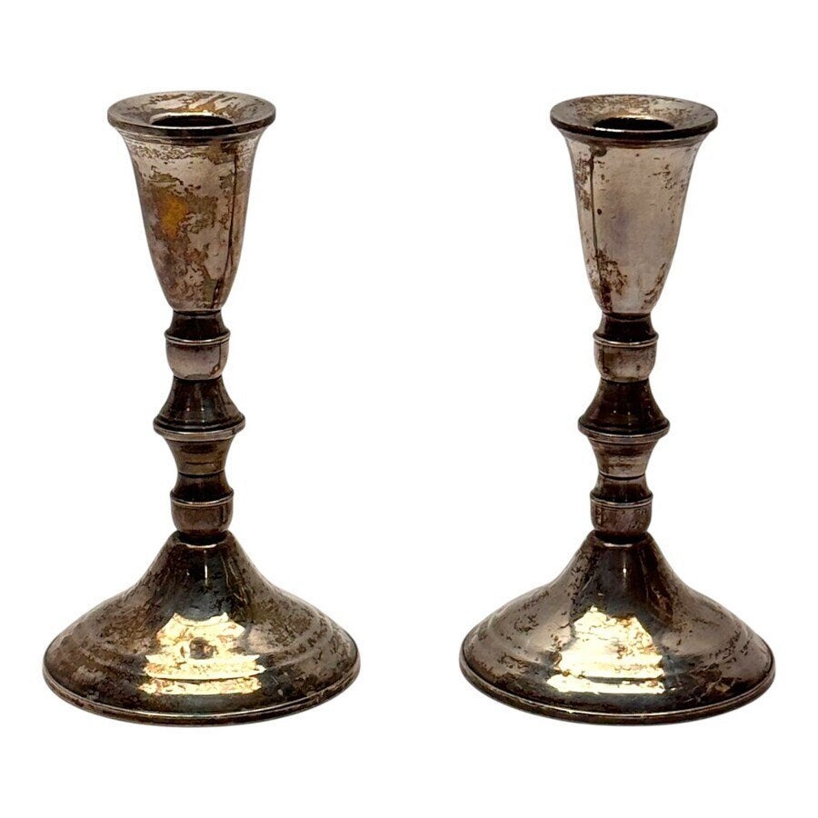 Stel zilveren kandelaars, Ophalen of Verzenden, Zilver