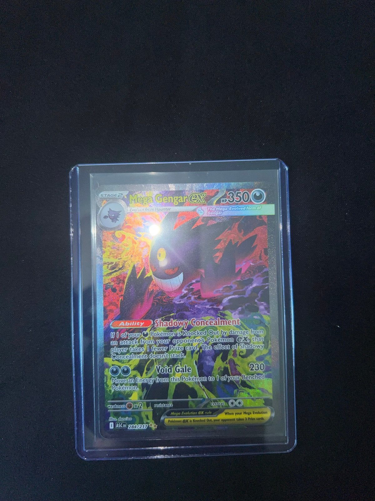 Mega Gengar EX 284/217 Pokémon kaart, Ophalen, Zo goed als nieuw, Losse kaart, Foil