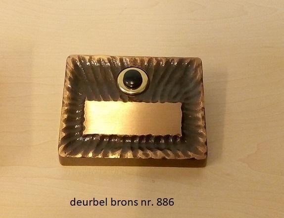 Vintage deurbel beldrukker brons, Ophalen of Verzenden, Nieuw, Bedraad