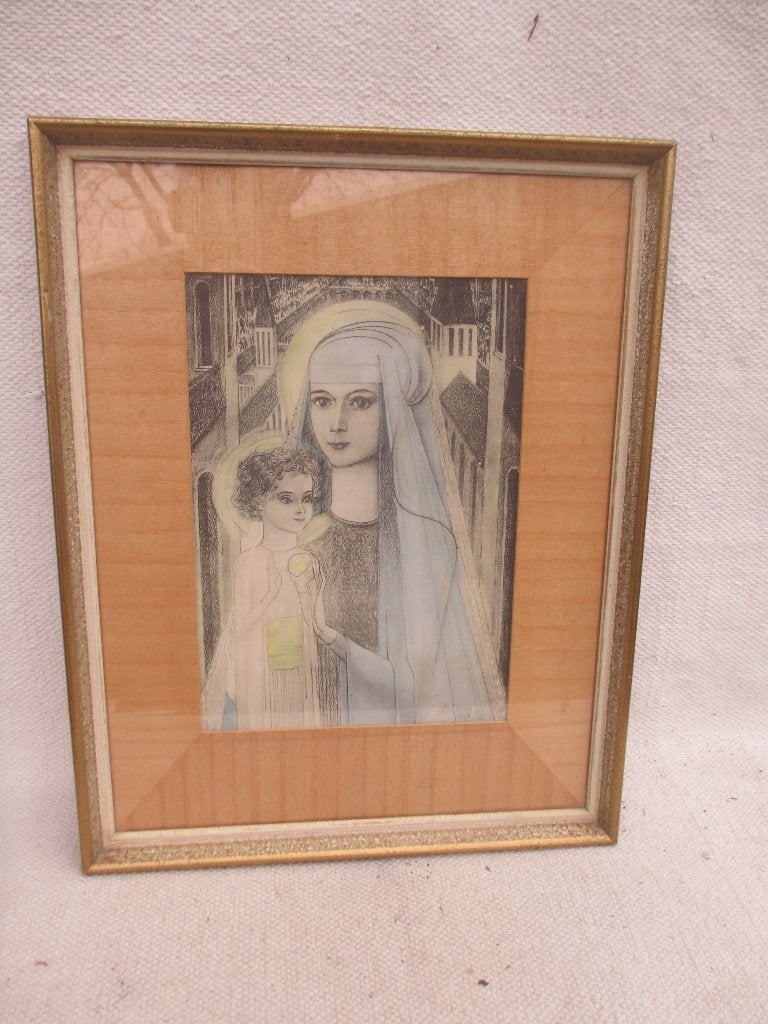 Jan Toorop Maria met staand kindeke 1923, Antiek en Kunst, Portret en Figuren, Gesigneerd, Ophalen of Verzenden, Lithografie