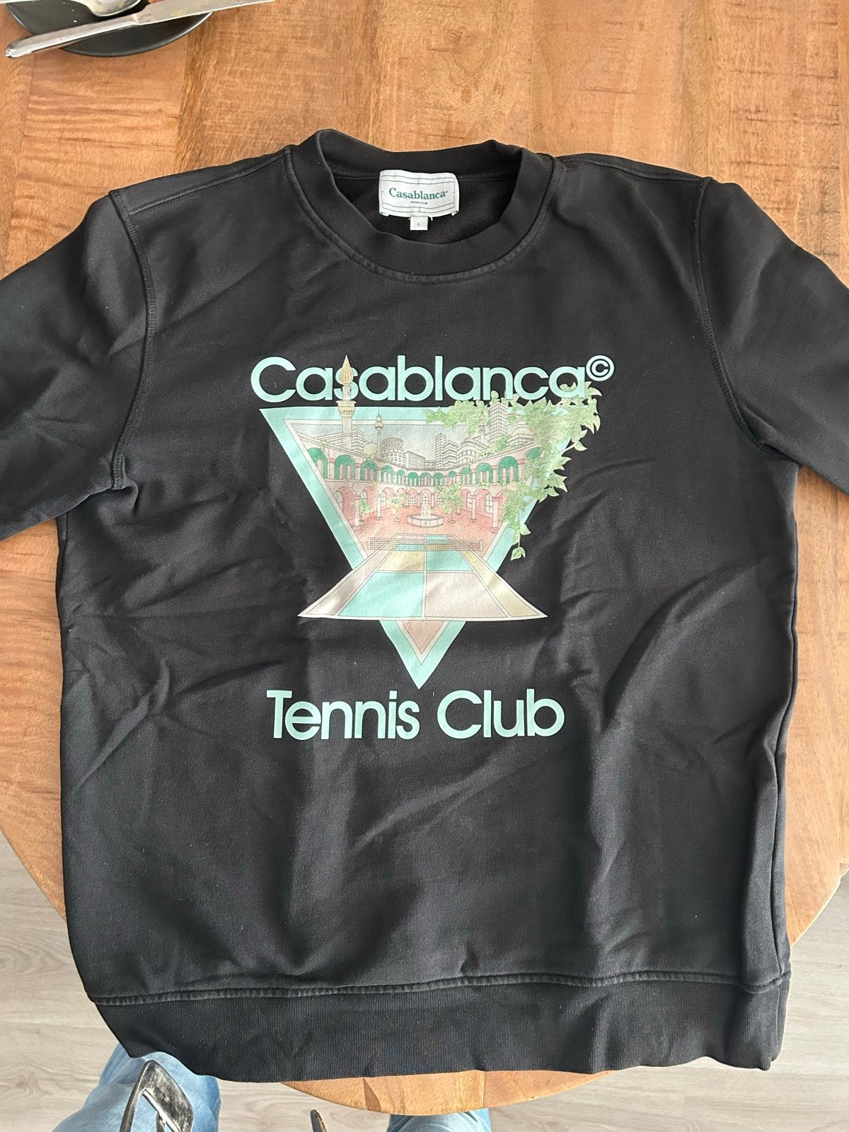 Casablanca Tennis Club Sweater Zwart Maat L, Ophalen of Verzenden, Zo goed als nieuw, Maat 52/54 (L), Zwart