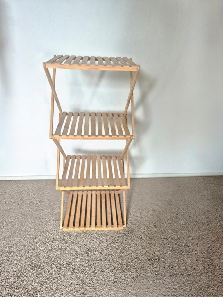 Houten opvouwbaar rek - 4 etages, Ophalen, Gebruikt