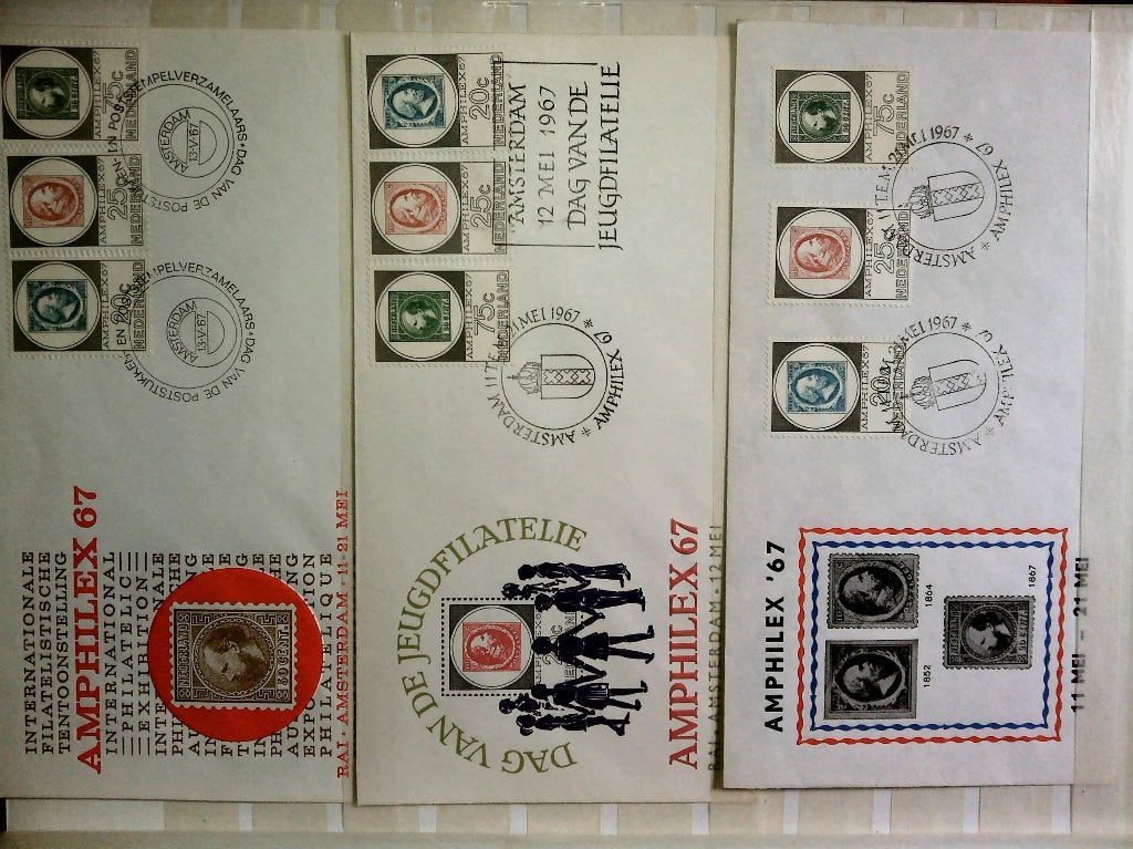 Verzameling Amphilex 1967 en 1977, Postzegels en Munten, Postzegels | Nederland, Ophalen of Verzenden, Na 1940, Gestempeld