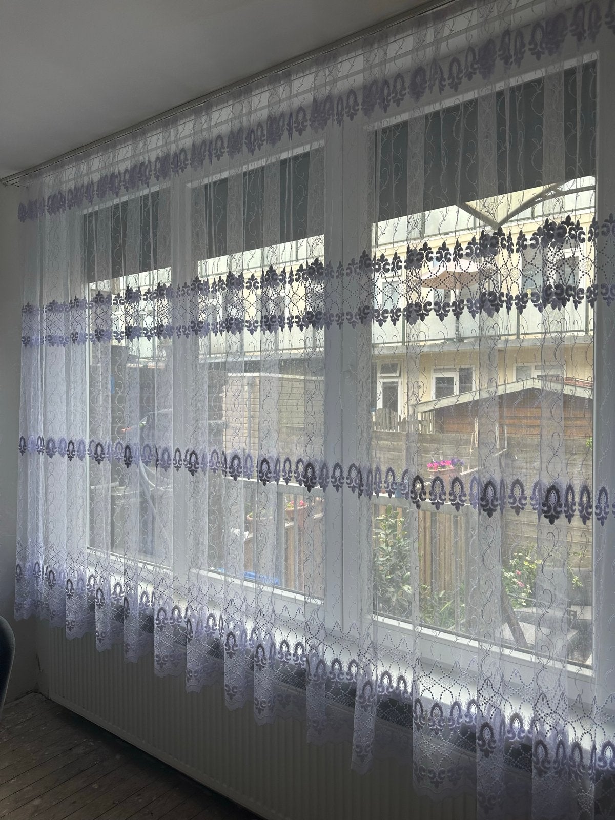 Vitrage gordijnen 215x280 cm, Ophalen, Zo goed als nieuw, Wit, 200 cm of meer