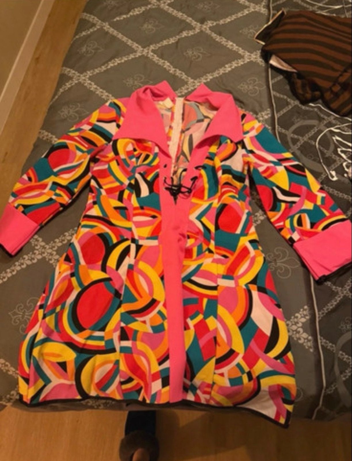 Opvallende kleurrijke jurk, jaren '60/'70 stijl, Kleding | Dames, Carnaval, Ophalen of Verzenden, Kleding, Maat 36 (S)