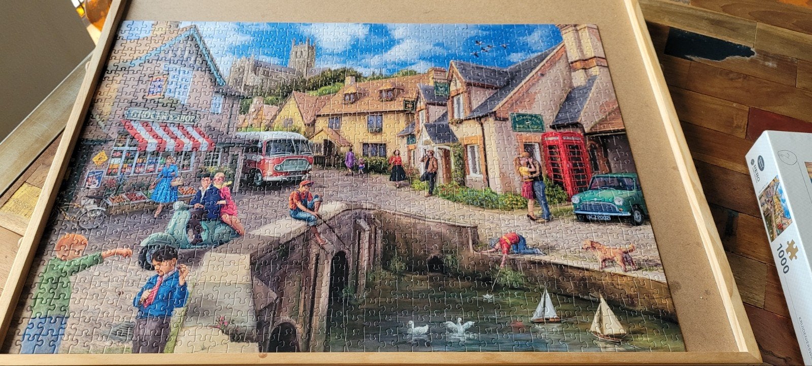 Legpuzzel 1000 stukjes - Grocer's Shop - Rebo, Hobby en Vrije tijd, Ophalen of Verzenden, 500 t/m 1500 stukjes, Gebruikt, Legpuzzel