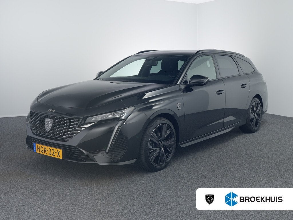 Peugeot 308 SW 1.2 Hybrid 145 e-DCS6 GT, Auto's, Peugeot, Gebruikt, 1199 cc, Zwart, Origineel Nederlands