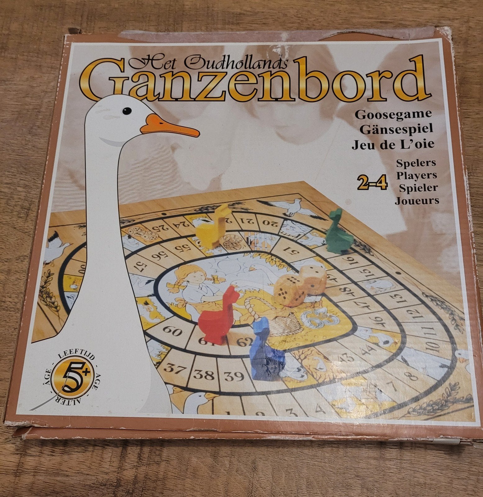 Het Oudhollands Ganzenbord - Klassiek Bordspel, Hobby en Vrije tijd, Gezelschapsspellen | Bordspellen, Gebruikt, Een of twee spelers