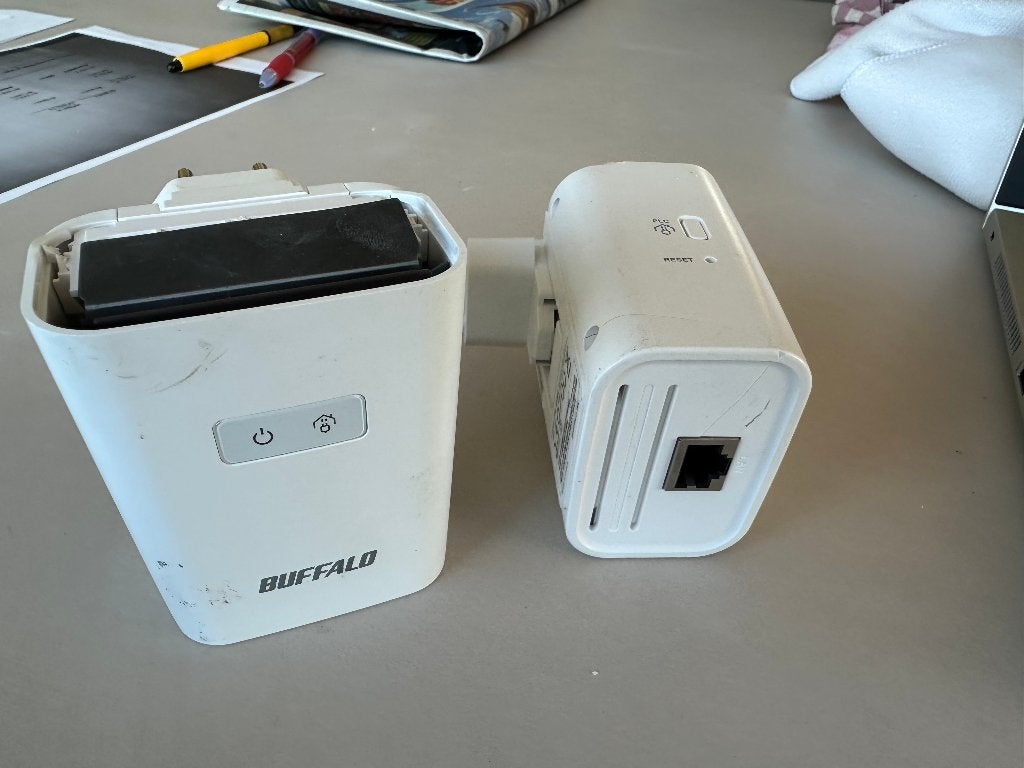 Powerline Buffalo PL-05H adaptor 2 stuks, Ophalen of Verzenden, Gebruikt, Buffalo