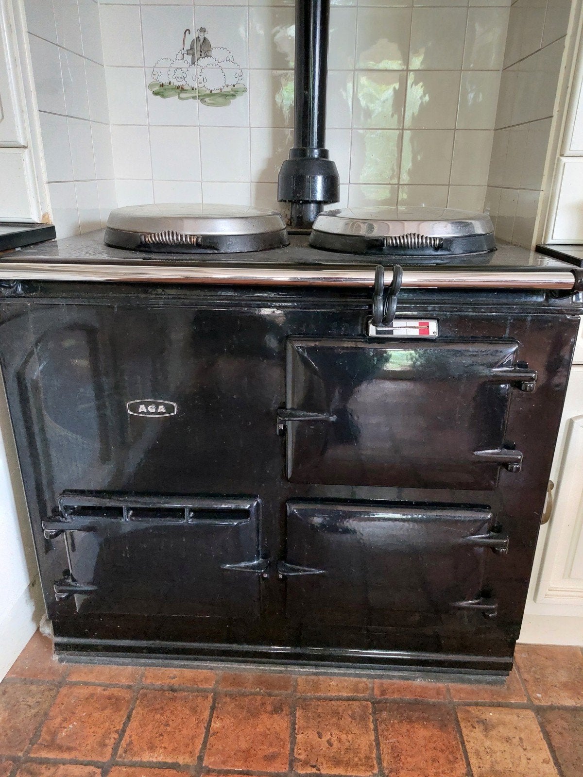 Zwart AGA fornuis - Klassiek en robuust, Witgoed en Apparatuur, Fornuizen, Ophalen, Gebruikt, 60 cm of meer, 3 kookzones of minder