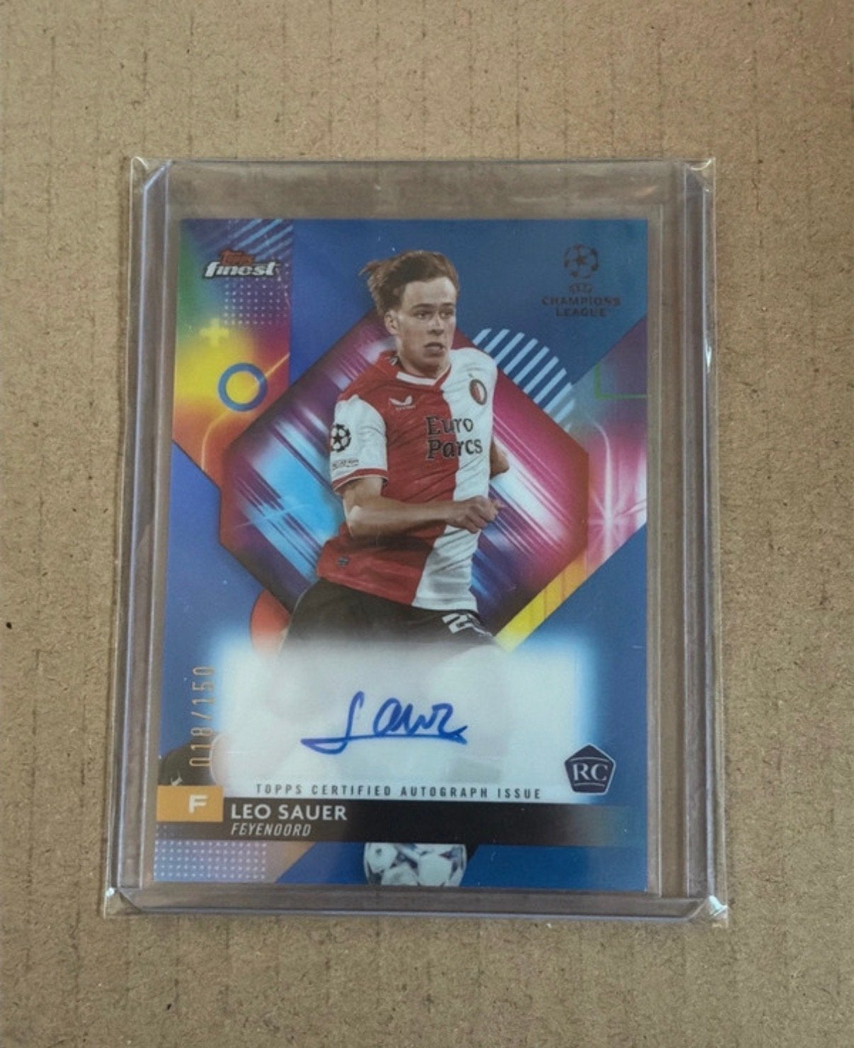 Leo Sauer Autograph /150, Ophalen of Verzenden, Zo goed als nieuw, Feyenoord, Spelerskaart