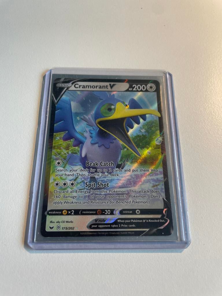 Pokémon Cramorant V kaart 155/202, Verzenden, Gebruikt, Losse kaart
