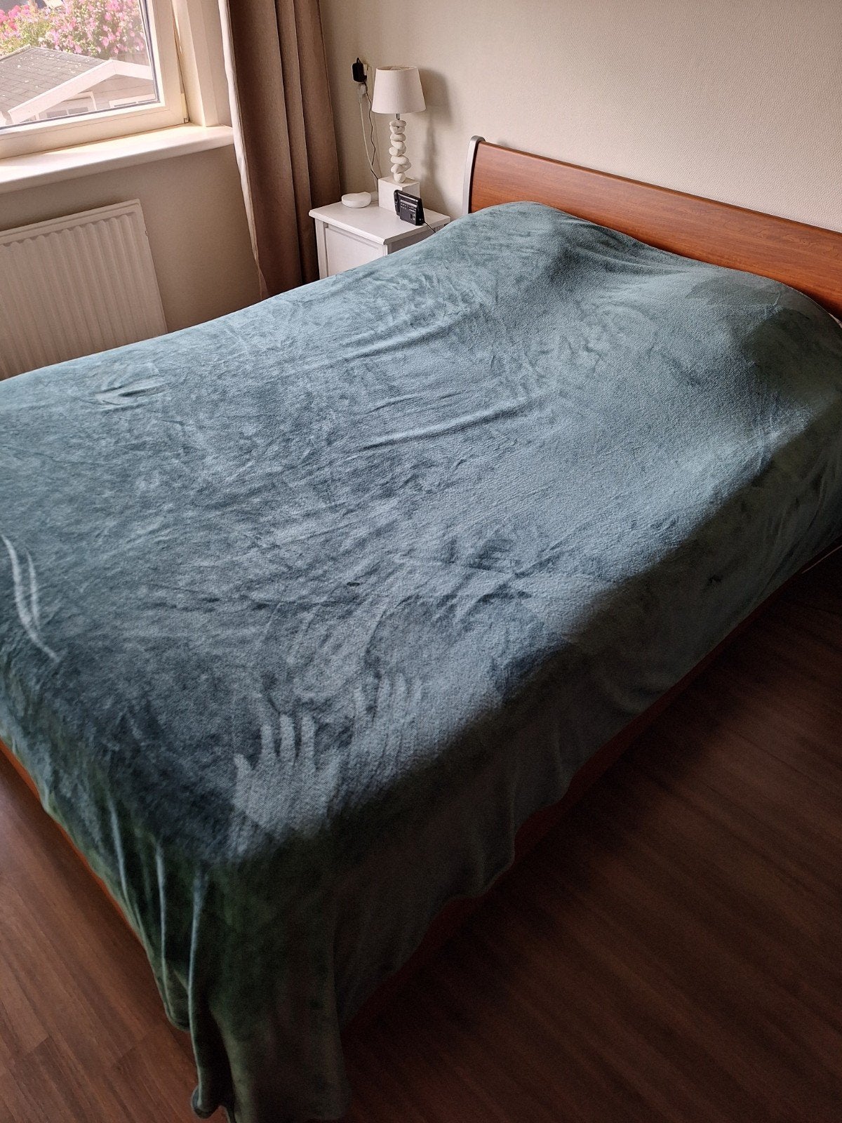 Tweepersoonsbed 160x220 met 2 lattenbodems, Huis en Inrichting, Slaapkamer | Bedden, Ophalen, Gebruikt, Bruin, Tweepersoons