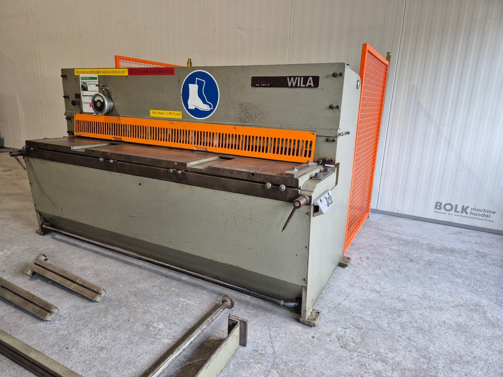 WILA HS 205-4mm (SAFAN) Plaatschaar met inloop beveiliging!, Ophalen of Verzenden, Wila, Info@bolkmachinehandel.nl, Holland
