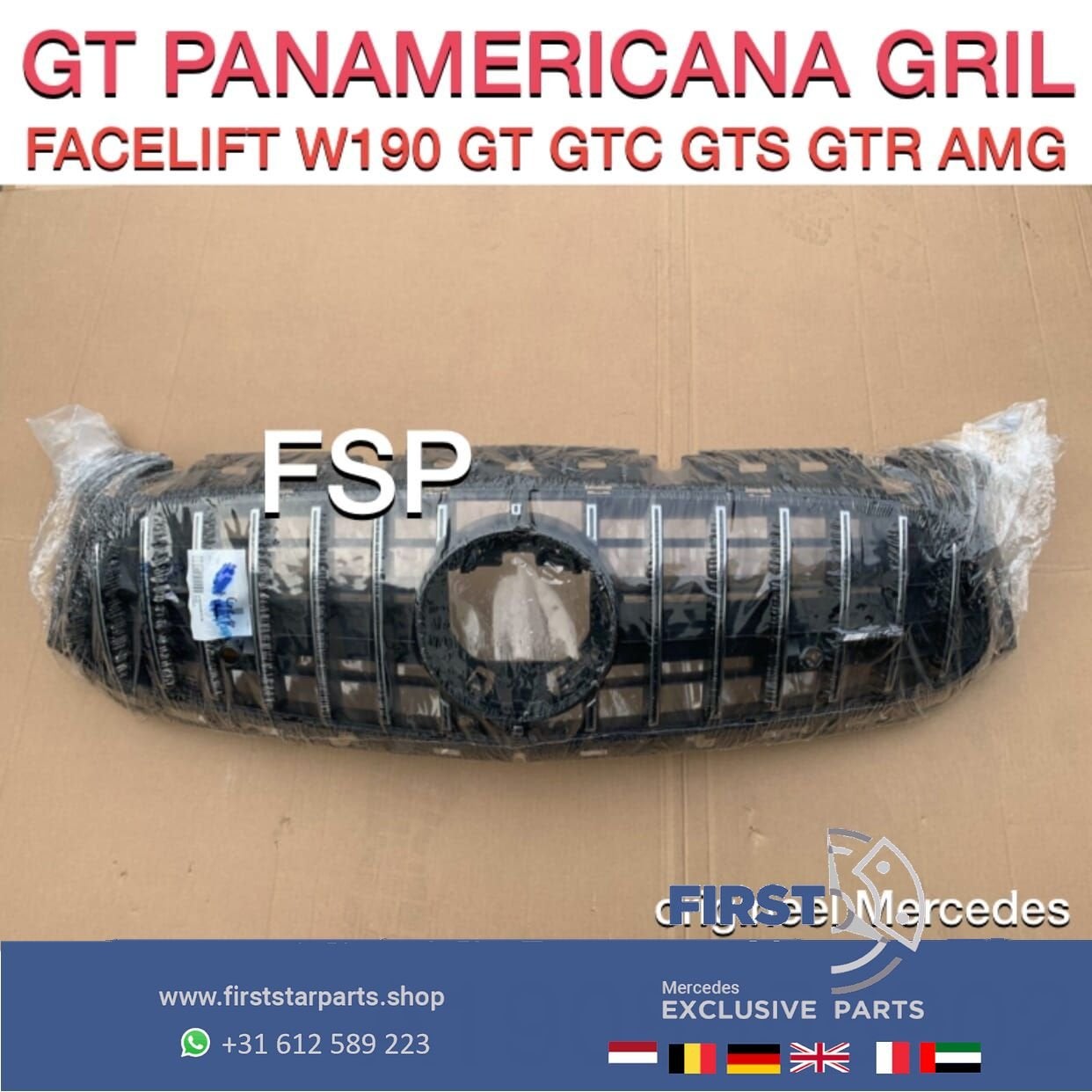 A1908855902 W190 GT GTC GTS GTR FACELIFT PANAMERICANA GRIL O, Gebruikt, -, Ophalen of Verzenden, -