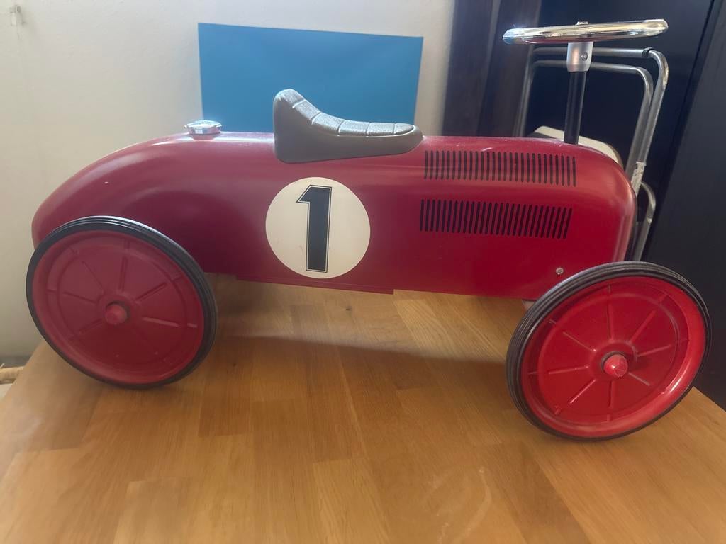 Retro Roller loopauto rood - nummer 1, Kinderen en Baby's, Speelgoed | Speelgoedvoertuigen, Zo goed als nieuw, Ophalen