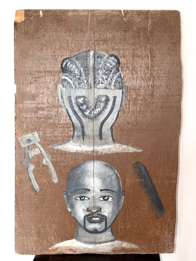 260601 Afrikaans Traditional Barbershop Sign from Togo, Antiek en Kunst, Ophalen of Verzenden