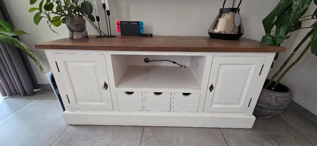 Tv kast,  met eventueel bijpassende buffetkast, Ophalen, Gebruikt, 150 tot 200 cm, Teakhout