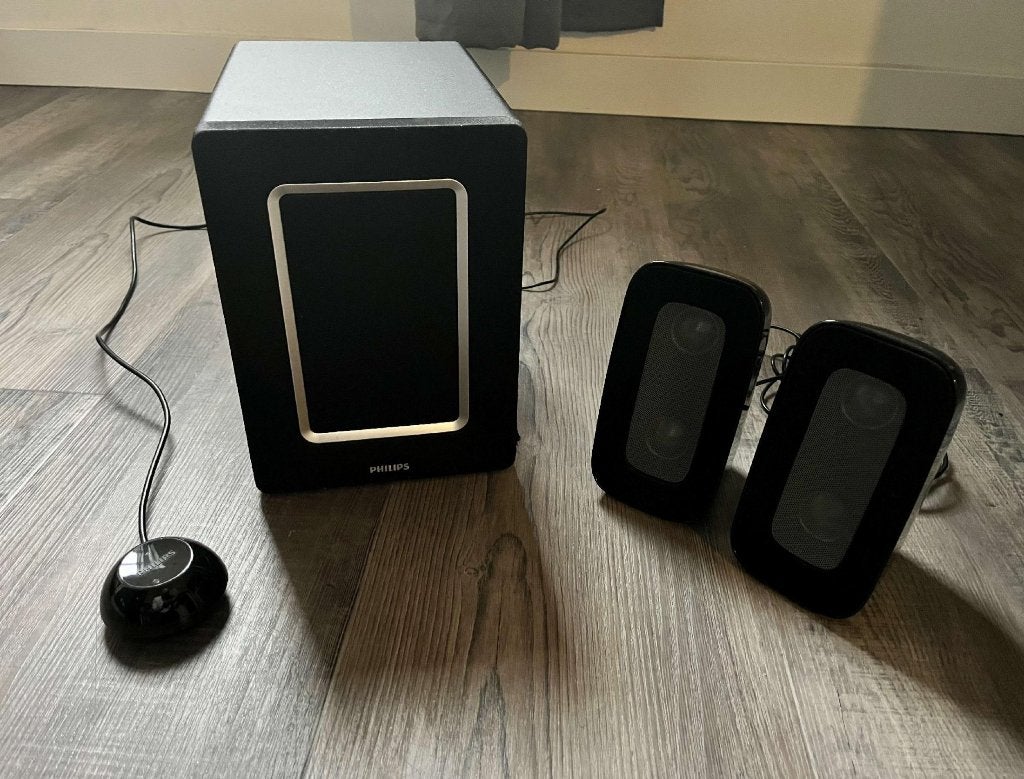 Philips 2.1 Luidsprekerset met Subwoofer - SPA4310/10, Ophalen of Verzenden, Gebruikt, Audiokanaal 2.1, Philips
