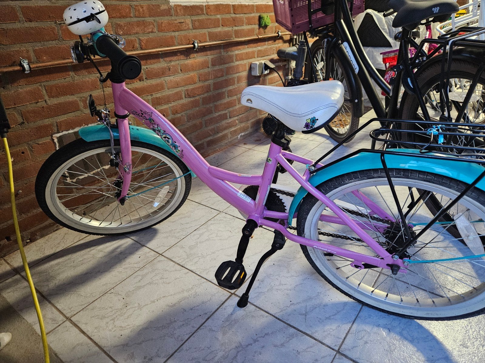 Leuke 20 inch meisjesfiets - Roze/Blauw, Ophalen, Terugtraprem, Gebruikt, Onbekend