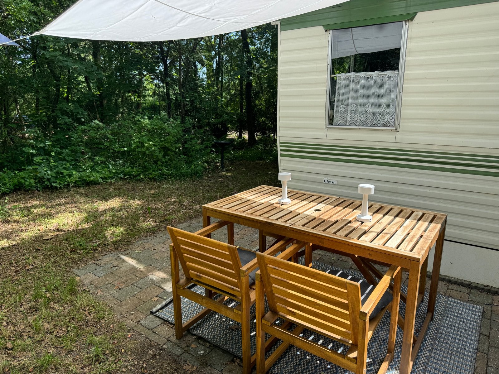 Ikea nammaro Tuinset - Tafel met 2 stoelen en bank, 4 zitplaatsen, Gebruikt, Ophalen of Verzenden, Hout