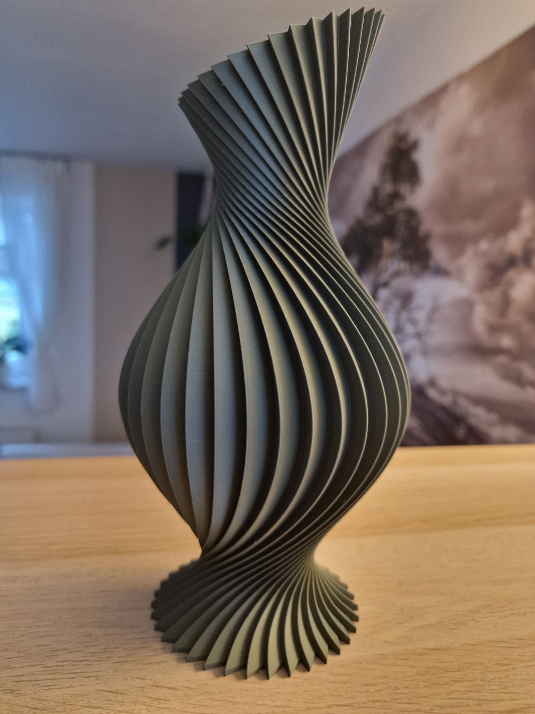 Luxe decoratieve vaas - 24 cm hoog, Kunststof, Meerkleurig, 3D-geprint, Nieuw