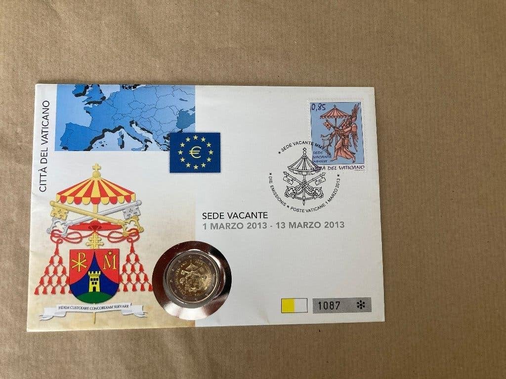 2 € Numisbrief. Vaticaan. 2013., Postzegels en Munten, Ophalen, Vaticaanstad, 2 euro, Losse munt