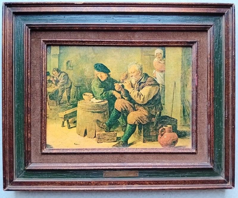 Olieverf schilderij op doek David Tenier, Minder dan 50 cm, Gebruikt, Oorspronkelijke maker, Ophalen of Verzenden