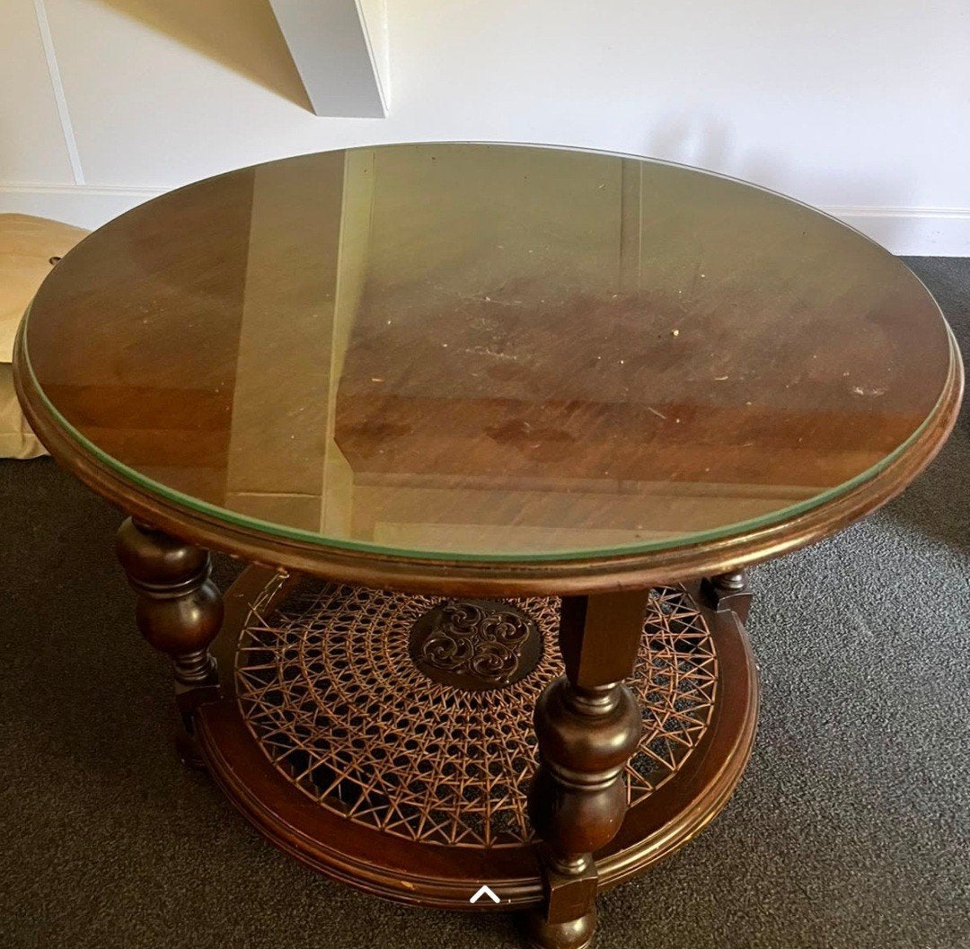 rond tafeltje met glasplaat, Ophalen, Rond, 60 cm of meer