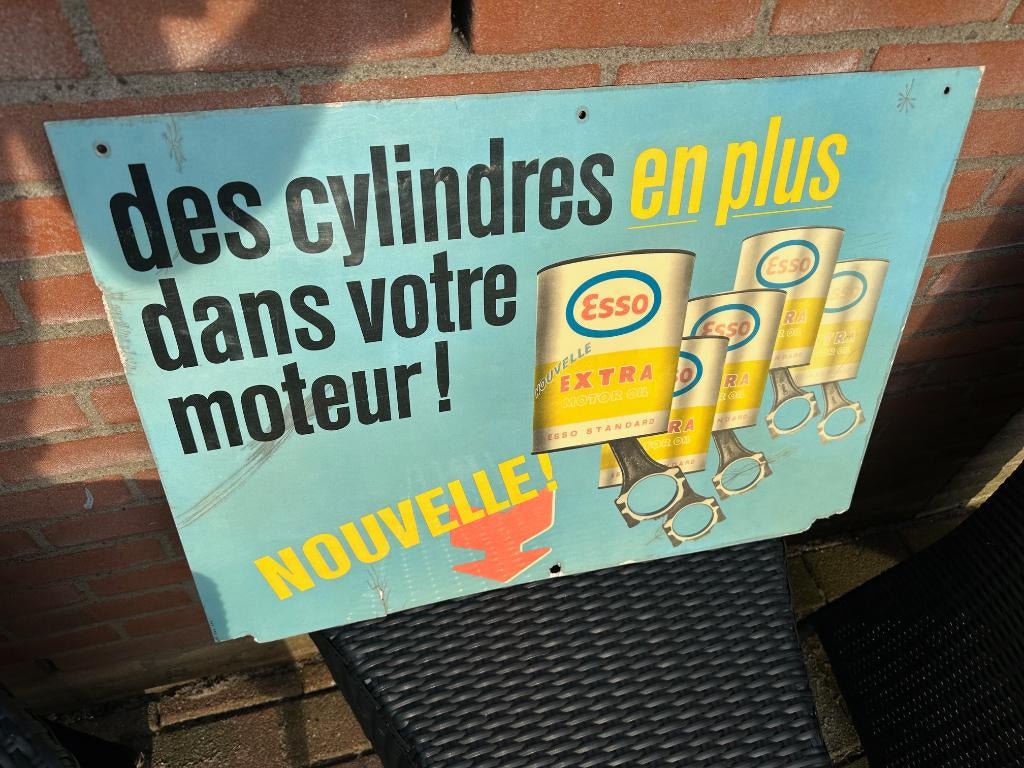 Mooie ESSO reclame plaat bord. 70 x 50 cm., Ophalen of Verzenden, Gebruikt, Reclamebord